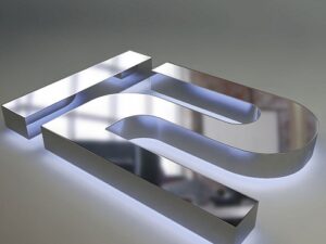 Объемные буквы из нержавеющей стали с подстветкой